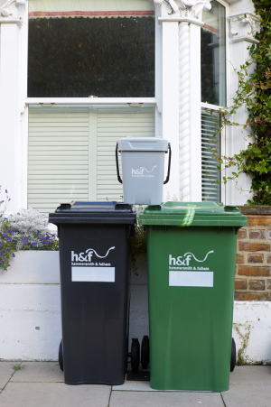 New bins arrive for rubbish recycling and food waste London